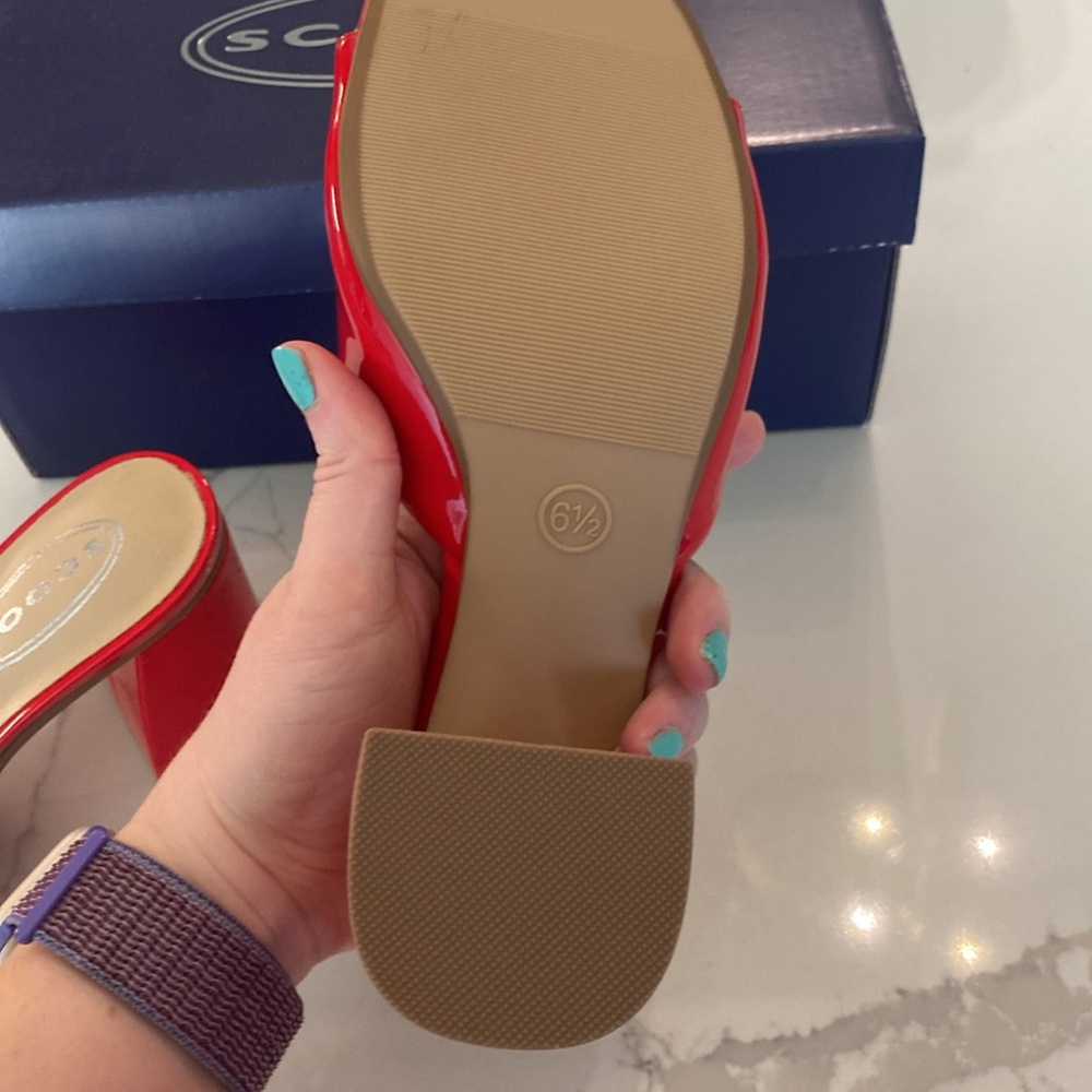 NWT Scoop Red Women's Heeled Sandals - Picture 5 of 5